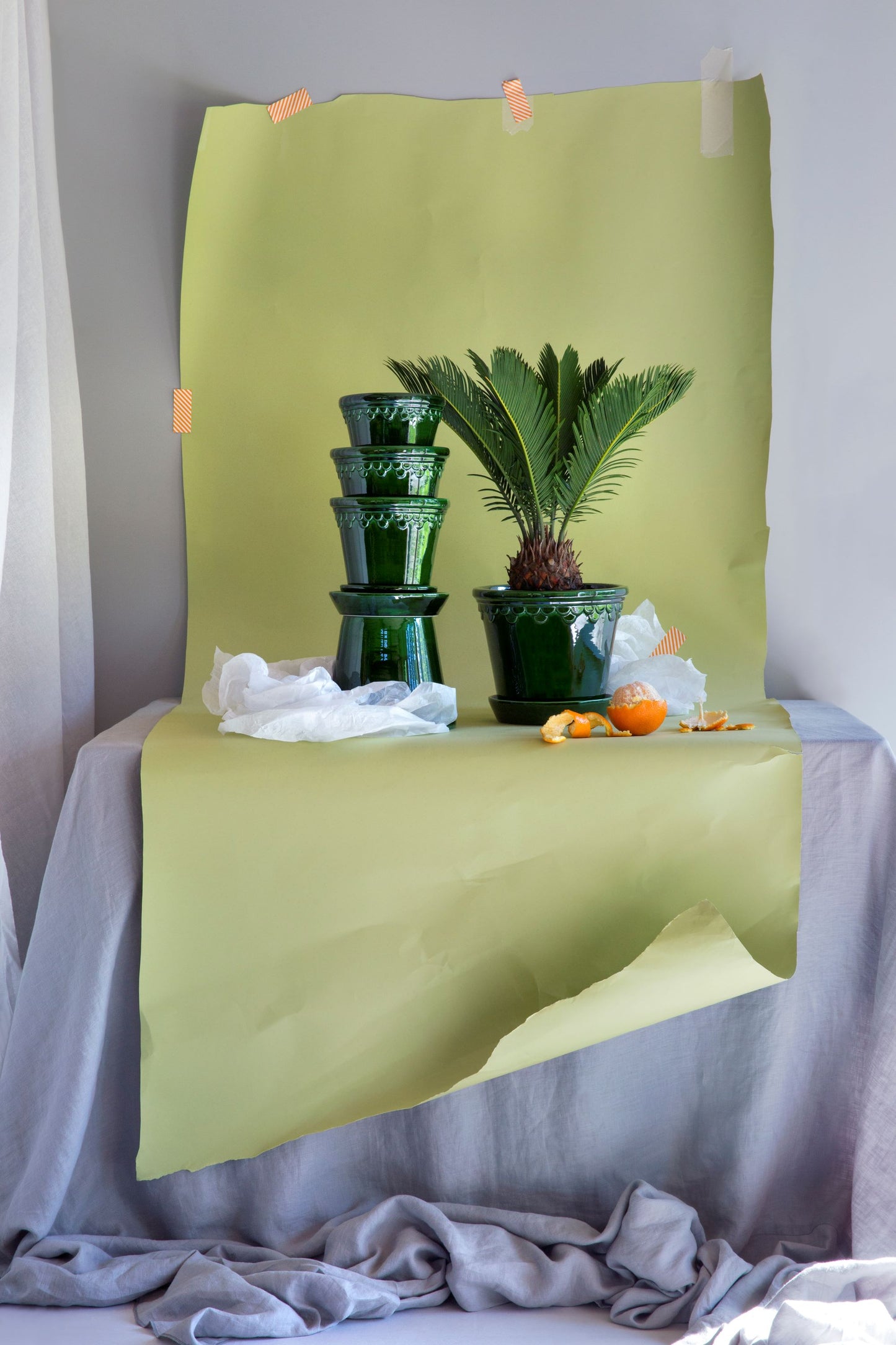 Glasert grønn blomsterpotte i serien Københavner fra Bergs Potter, diameter 18cm