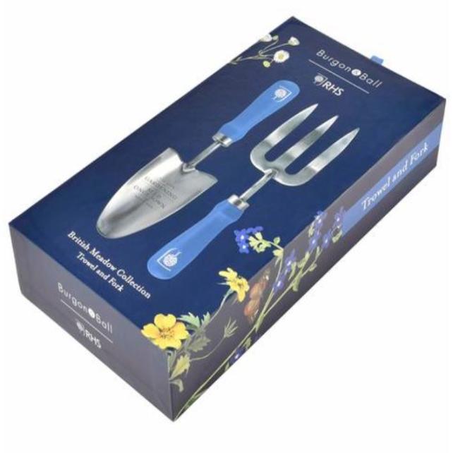 Gavesett med håndspade og gaffel i serien British Meadow fra Burgon & Ball