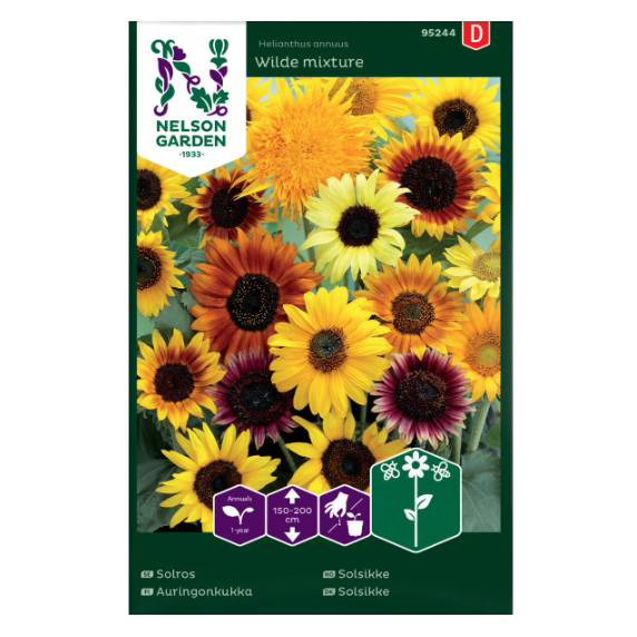 Frø til planting av Solsikke 'Wild Mixture'