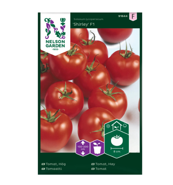 Tomatfrø 'Shirley' er en høy tomatsort som gir godt med store tomater