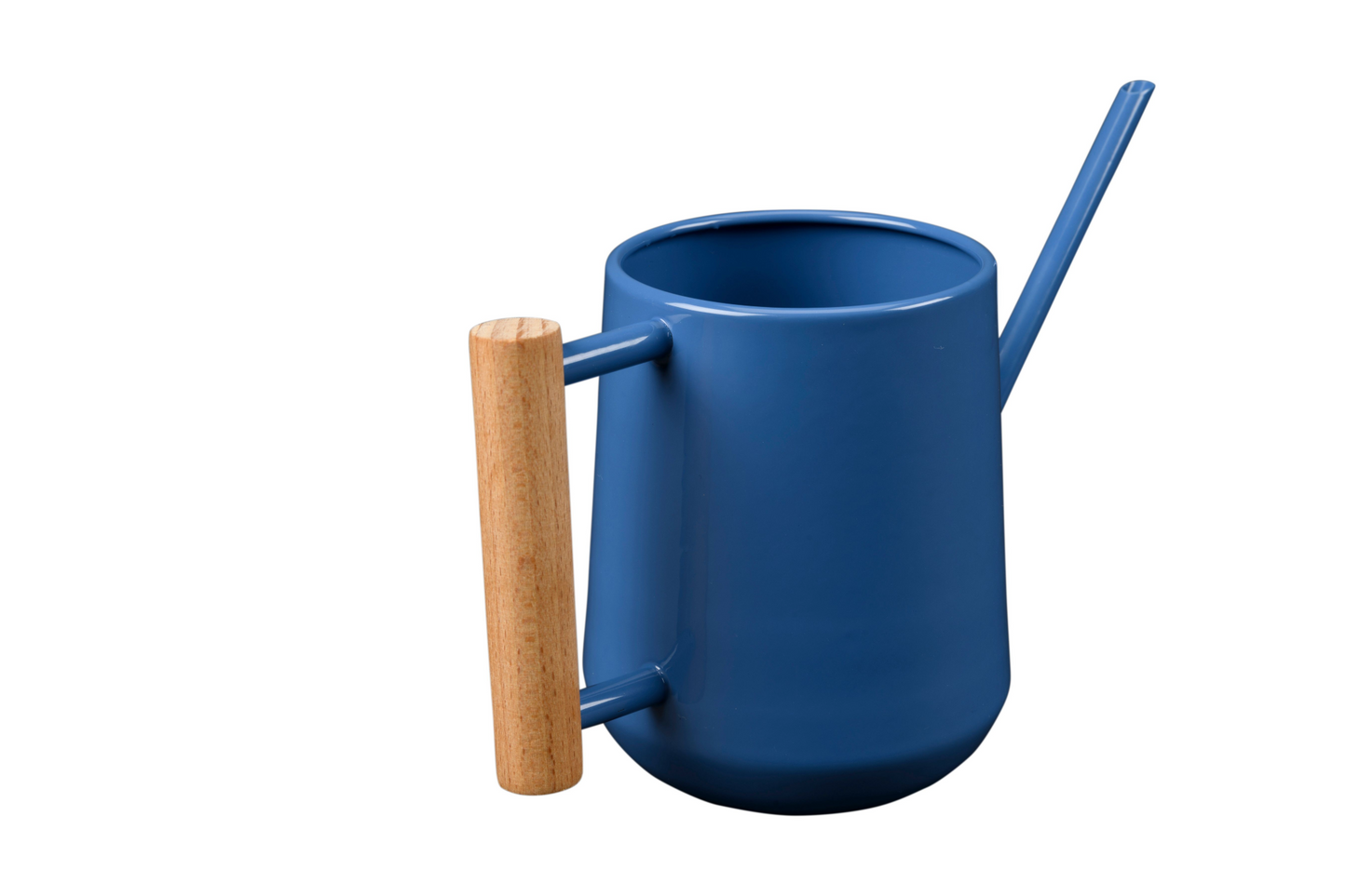 Elegant vannkanne i blå farge på 0,7 liter fra Burgon & Ball, perfekt for presis vanning av innendørs planter med komfortabelt bøketre-håndtak og holdbar design.