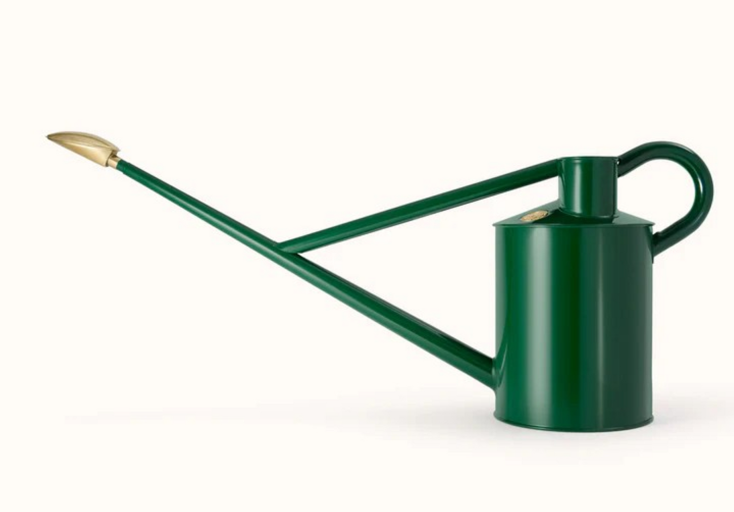 Haws - The Warley Fall Green vannkanne i pulverlakkert stål med messingrose og lang tut – 4,5 liter, ideell for ampler og hageplanter