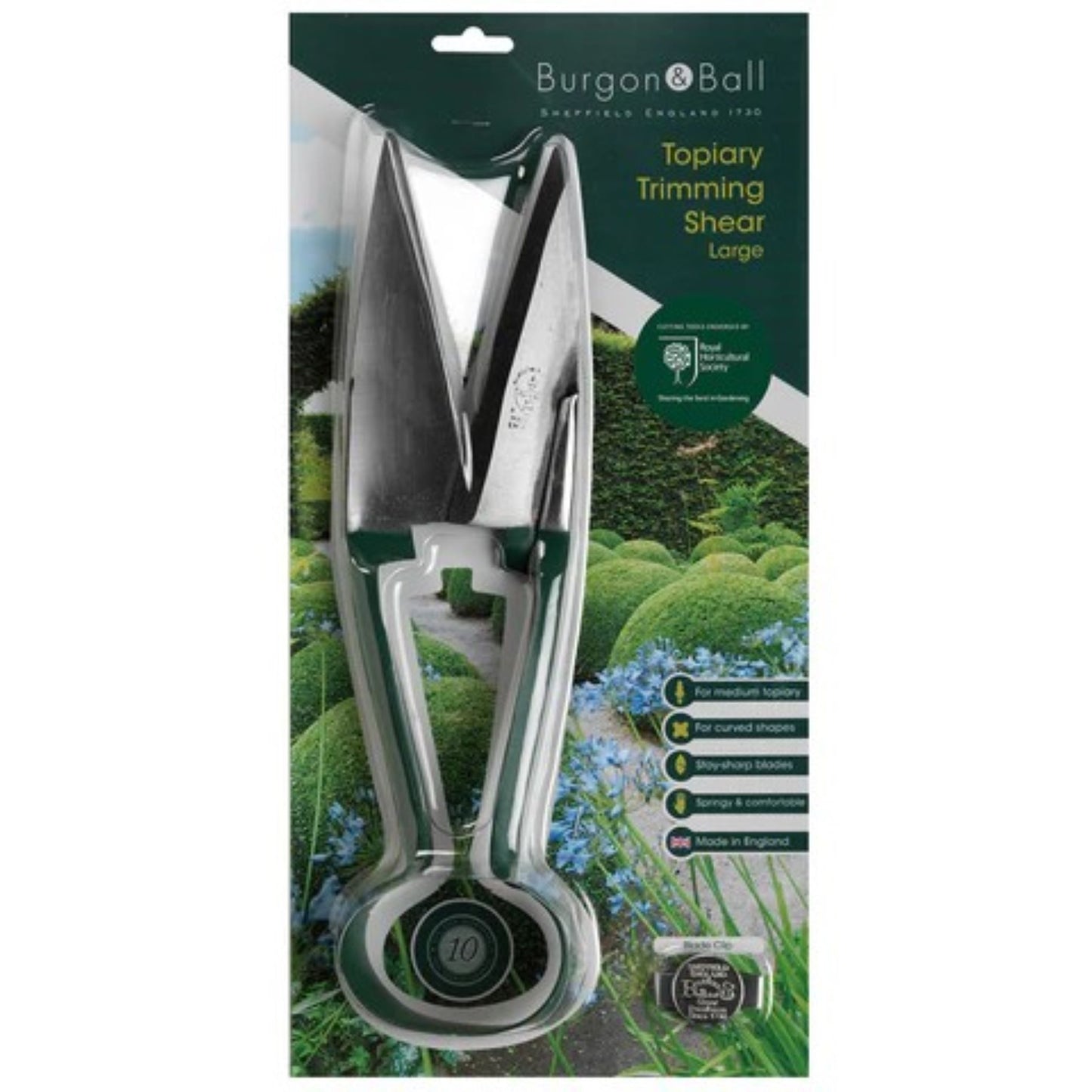 Buksbomsaks med ergonomisk grep og godt balanserte grønne håndtak