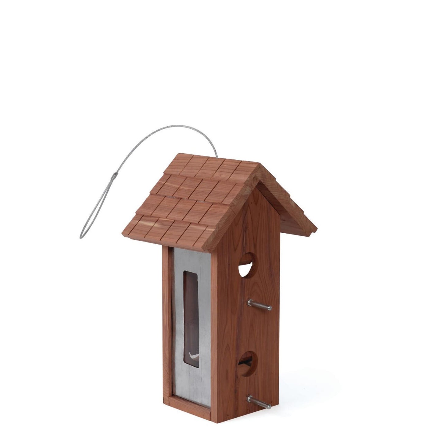Fuglemater «Cedar» i sedertre fra Nelson Garden – elegant og værbestandig design for småfugler.