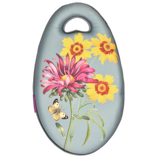 Asters Kneelo® knepute med botanisk blomstermønster – ergonomisk knepute med memory foam for komfortabelt hagearbeid