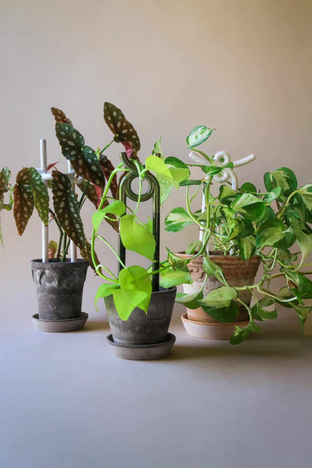 YUMA Plant Stake 29 cm Pebble White – Skulpturell støttepinne i keramikk for potteplanter | Bergs Potter