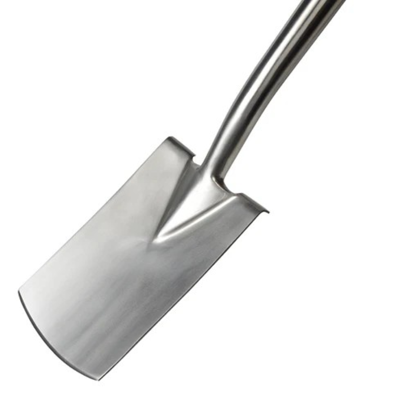 RHS-godkjent bedspade fra Burgon & Ball – hagespade i rustfritt stål med FSC-skaft og bred fotstøtte, ideell for presisjonsarbeid i bed