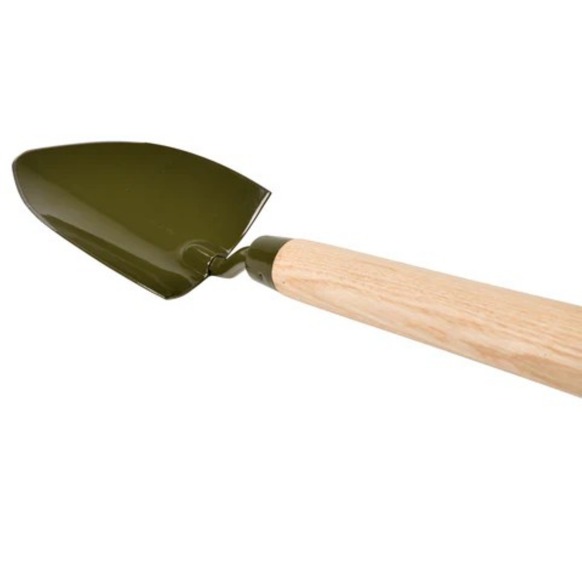 BoronGreen håndspade med langt treskaft og grønt borstålblad – ideell for planting i høybed og trange bed, 47 cm lang