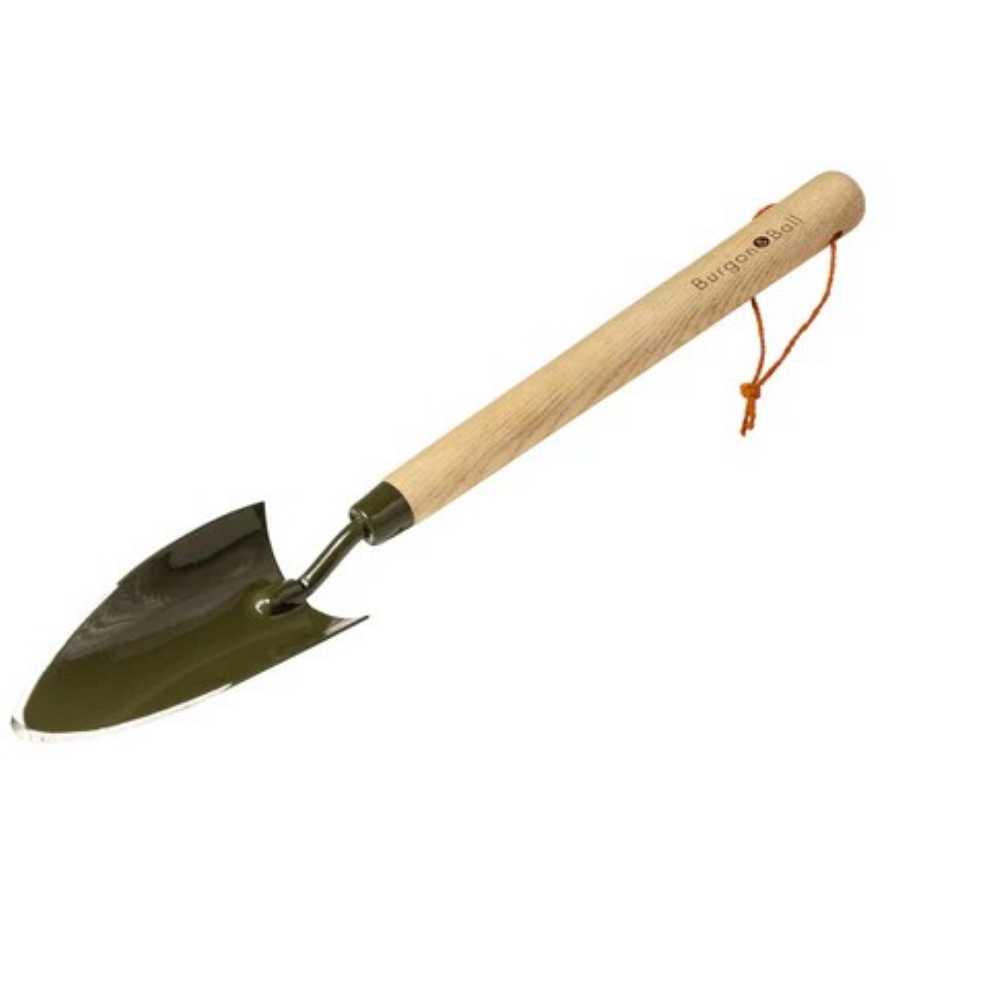 BoronGreen håndspade med langt treskaft og grønt borstålblad – ideell for planting i høybed og trange bed, 47 cm lang