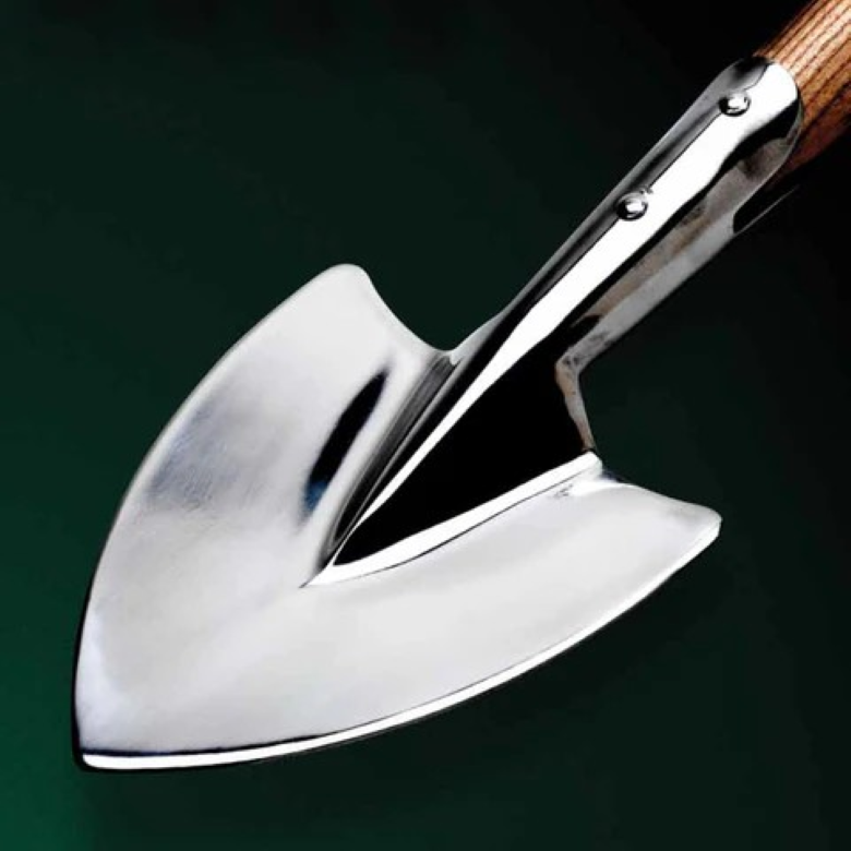 Staudespade med langt håndtak i rustfritt stål – RHS-godkjent håndspade fra Burgon & Ball for deling av stauder og planting i høybed