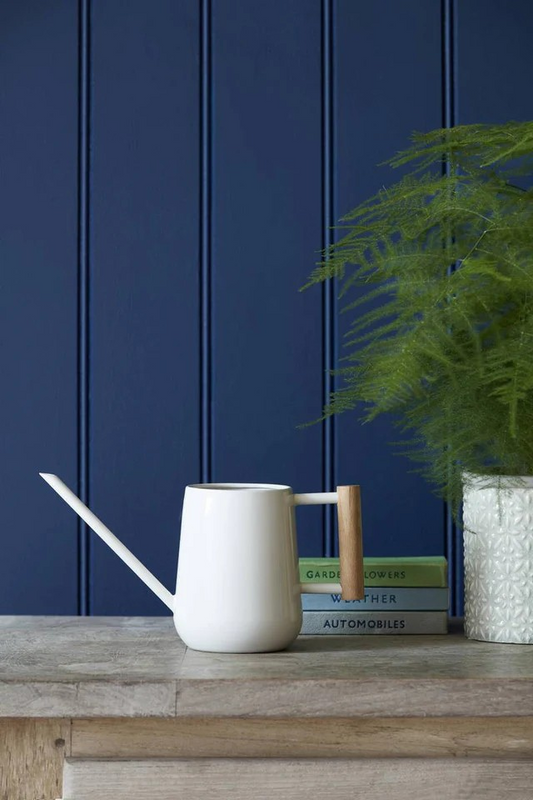 Elegant vannkanne i kremhvit farge fra Burgon & Ball, perfekt for presis vanning av innendørs planter med komfortabelt bøketre-håndtak og holdbar design. 0,7 Liter. 