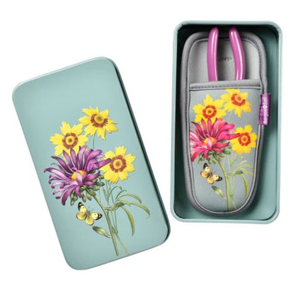 Dekorativ metallboks med astersmønster