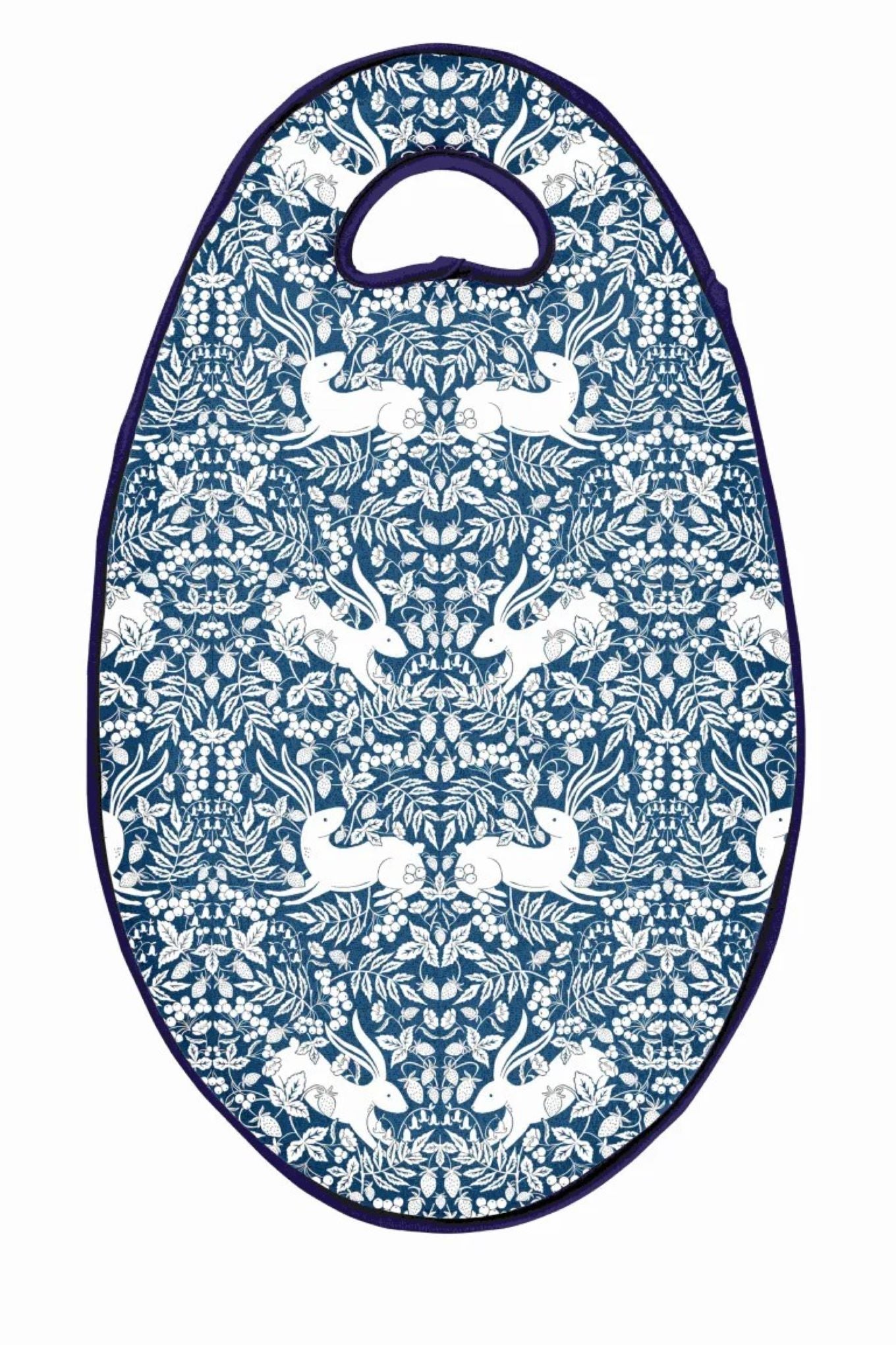 Detalj av Bunnies & Berries-mønsteret på Burgon & Ball knepute