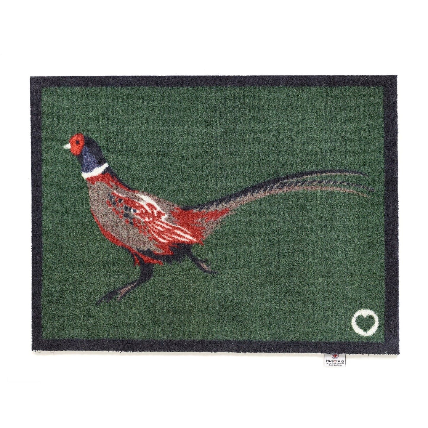 Hug Rug Pheasant Green vaskbar dørmatte med fasanmotiv 65 × 85 cm