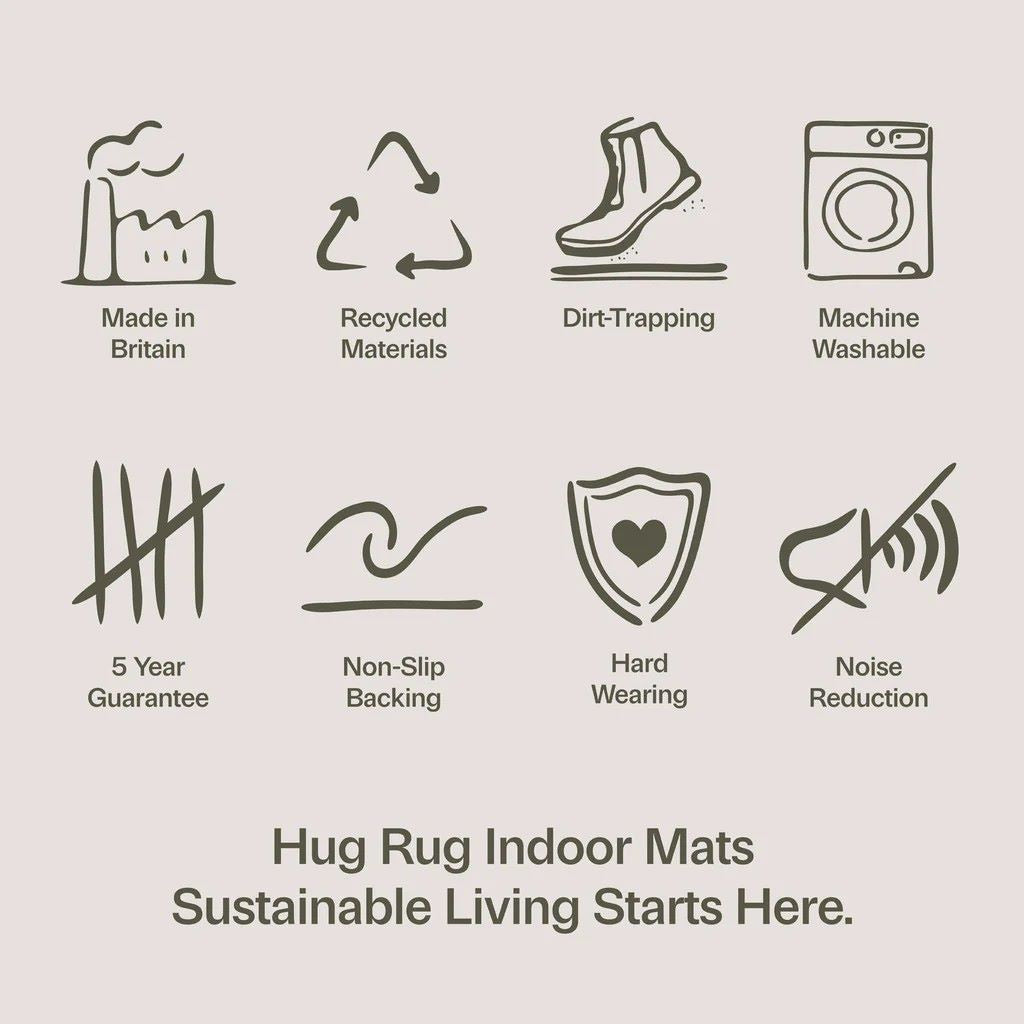 Hug Rug vaskbar løper laget av resirkulerte materialer