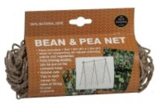 Klatrenett i jute til erter og bønner – klatrenett til kjøkkenhage 1,8x1,8 meter