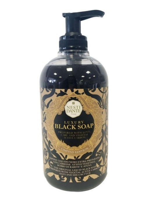 Nesti Dante Luxury Black Soap 500 ml – hånd- og ansiktssåpe med aktivt kull