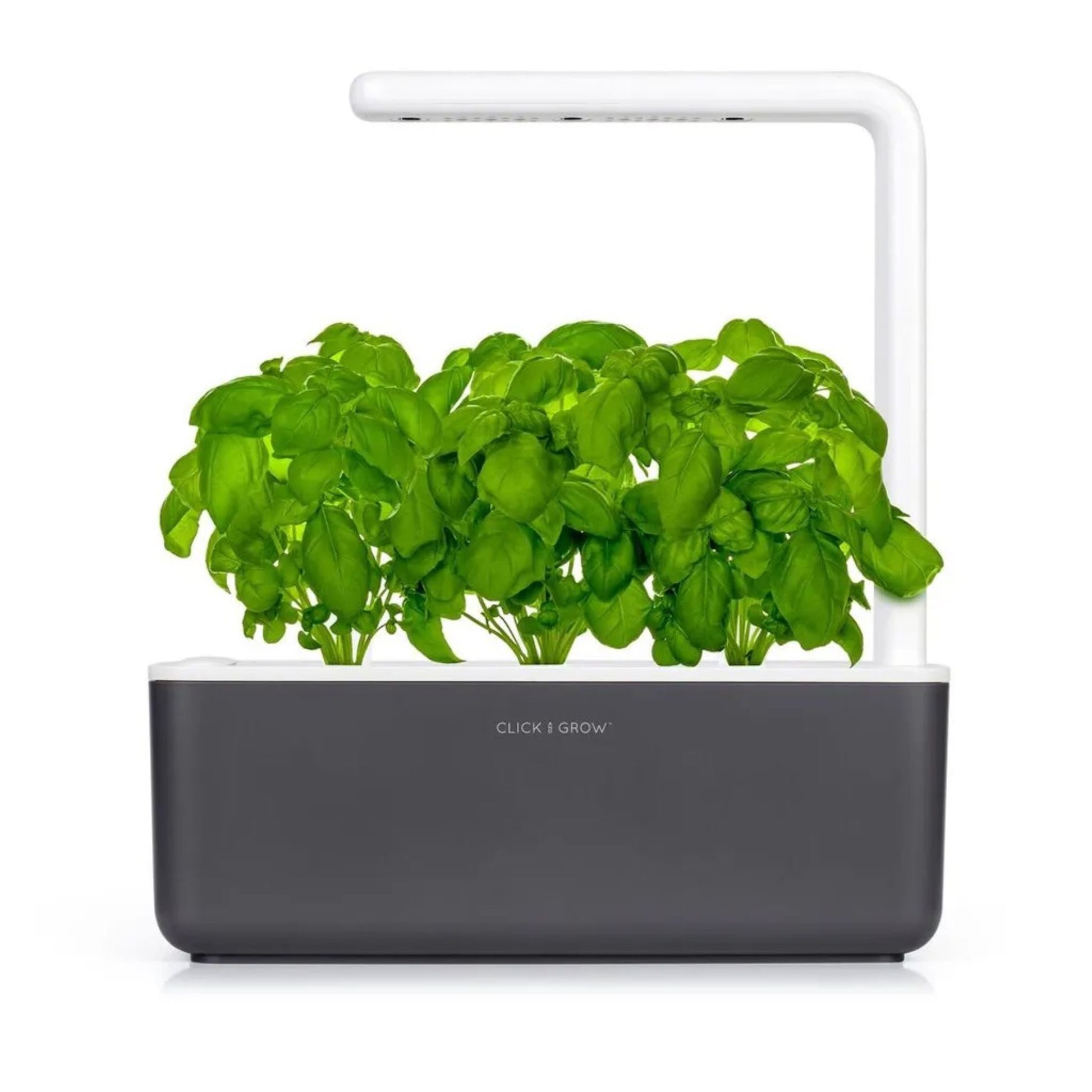 Grå Smart Garden 3 – dyrk enkelt friske urter og grønnsaker hjemme året rundt med automatisert vann- og næringstilførsel.