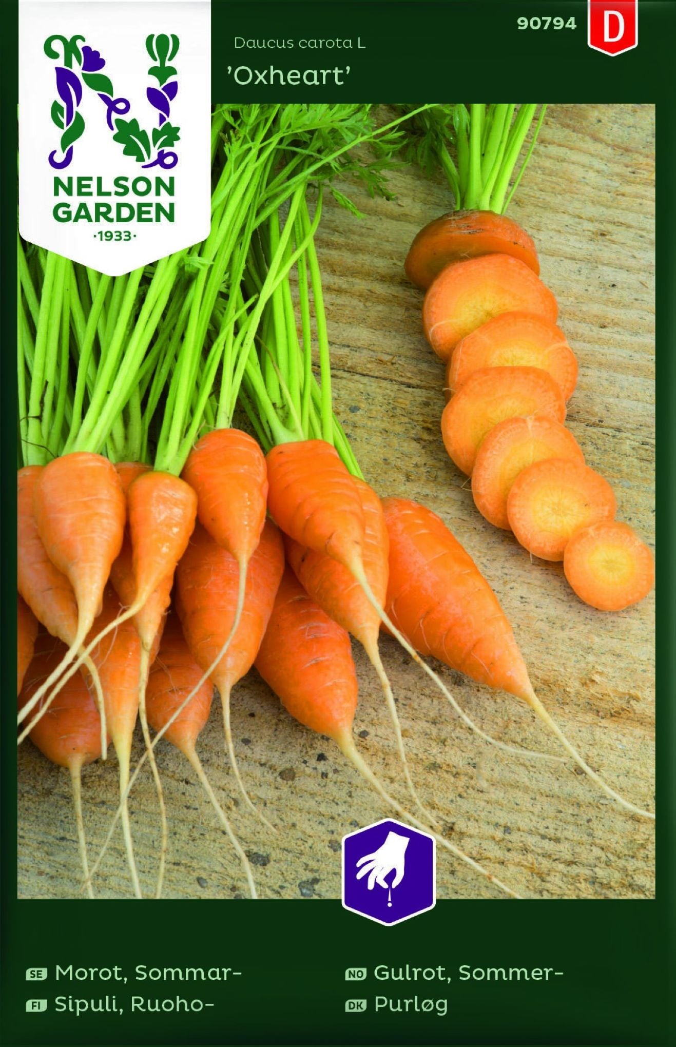 Frøpakke med sommergulrot ‘Oxheart’ – klassisk sort for kjøkkenhagen