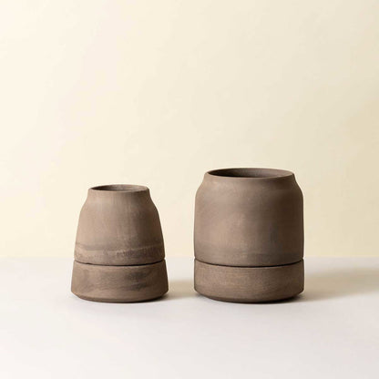 Bergs Potter Viva selvvannende urtepotter i rosa terrakotta – liten og stor med urter